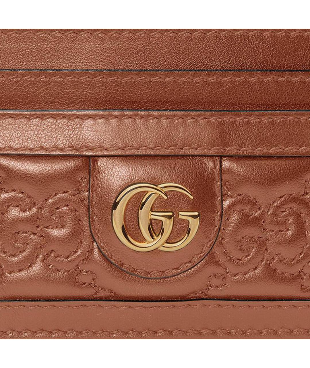 GUCCI Коричневый кожаный кардхолдер, фото 5
