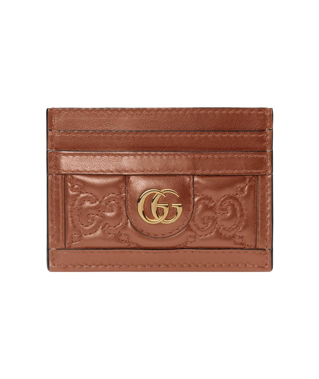 GUCCI Коричневый кожаный кардхолдер, фото 1