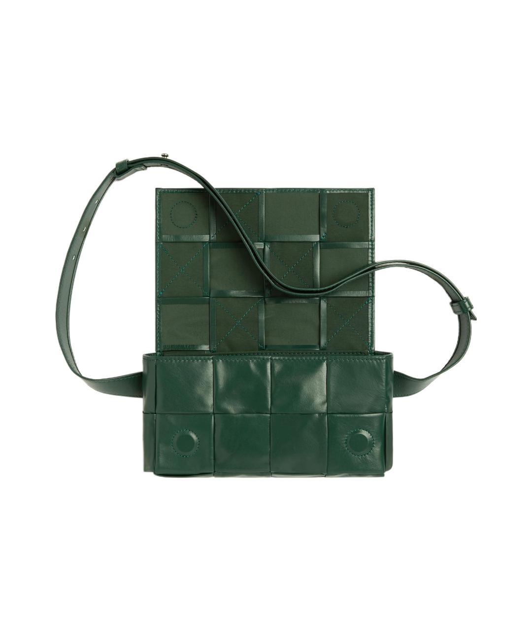 BOTTEGA VENETA Зеленая кожаная сумка на плечо, фото 4