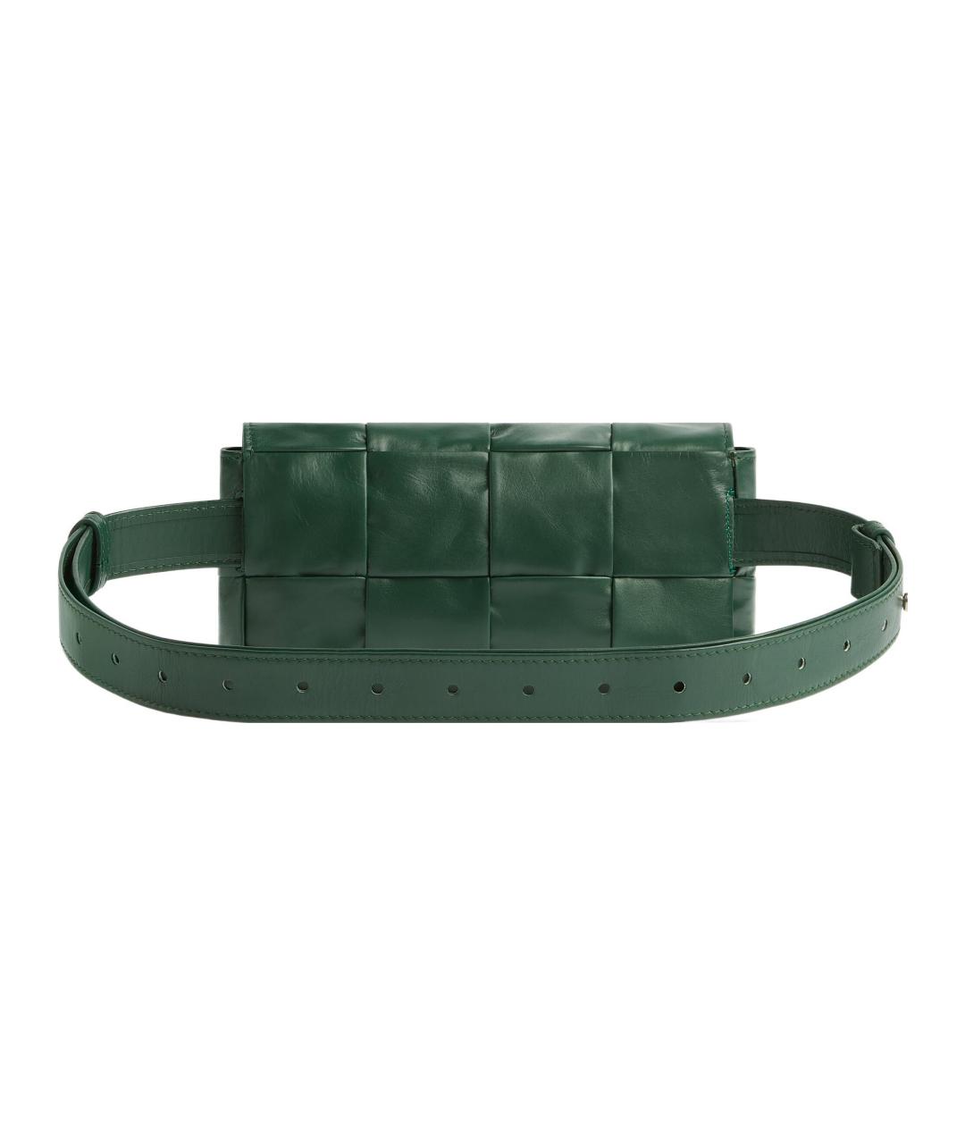 BOTTEGA VENETA Зеленая кожаная сумка на плечо, фото 3
