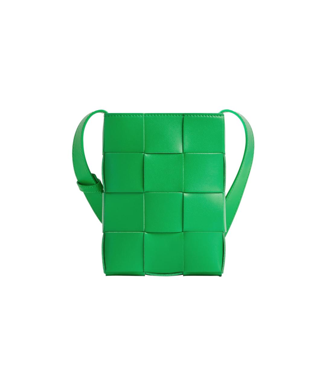 BOTTEGA VENETA Зеленая кожаная сумка через плечо, фото 1