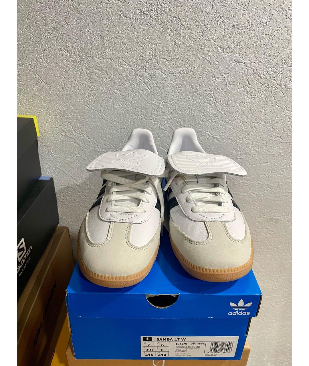 ADIDAS Белые кожаные кроссовки, фото 2