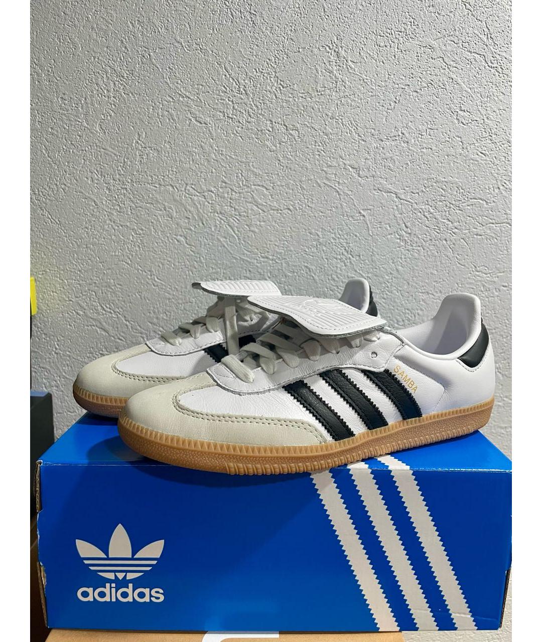 ADIDAS Белые кожаные кроссовки, фото 3