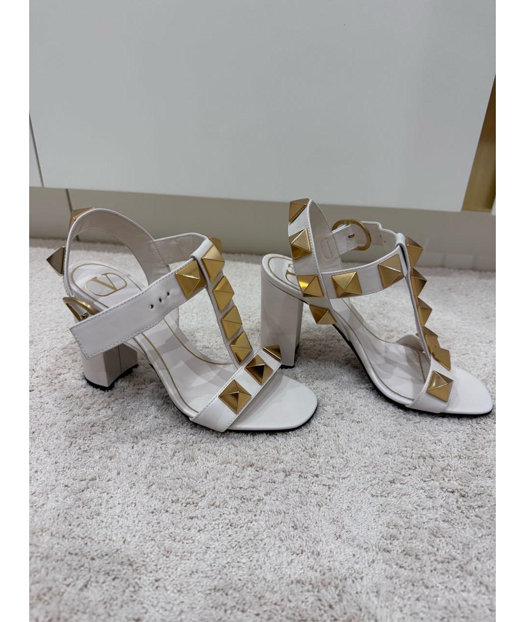 VALENTINO Белые кожаные босоножки, фото 5