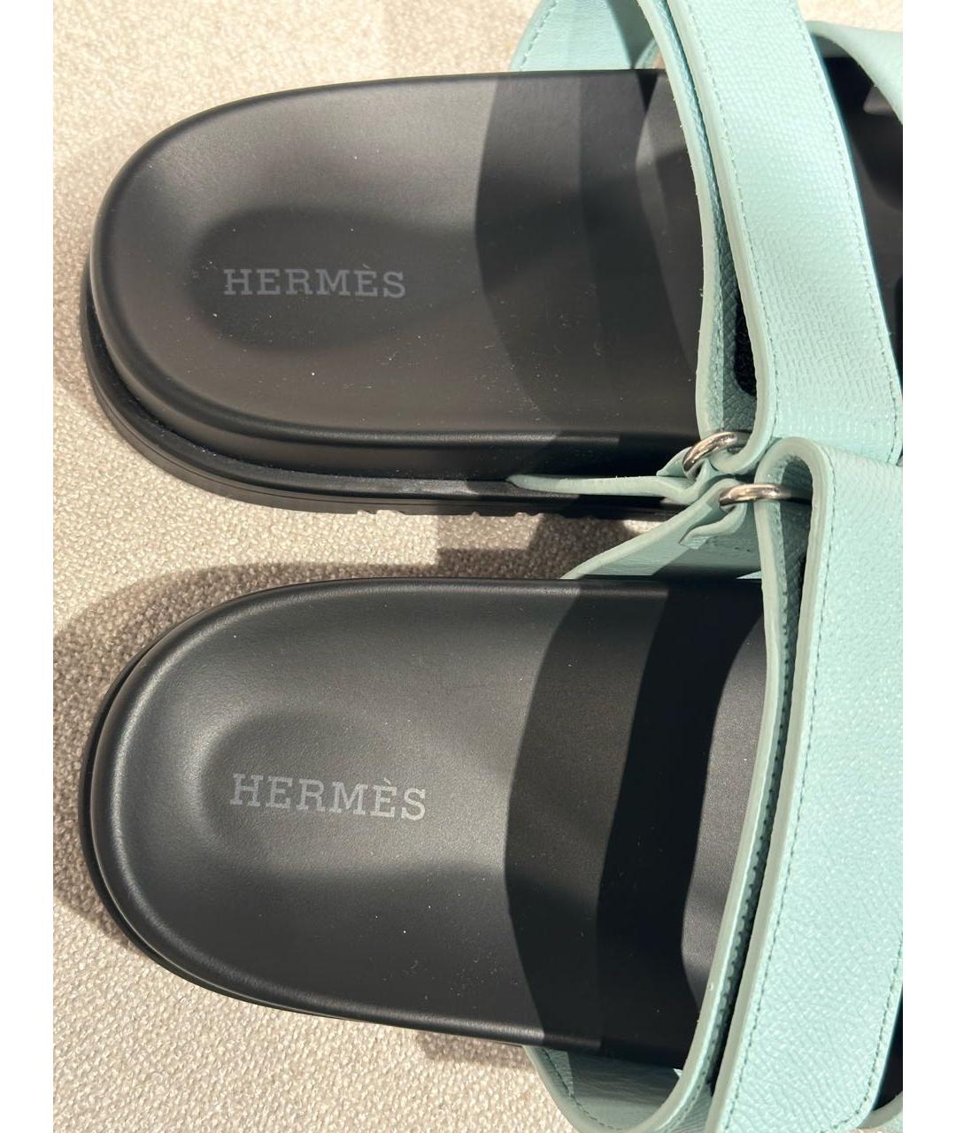 HERMES Кожаные шлепанцы, фото 3