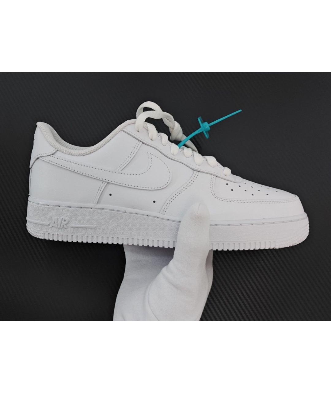 NIKE Белые кожаные низкие кроссовки / кеды, фото 5