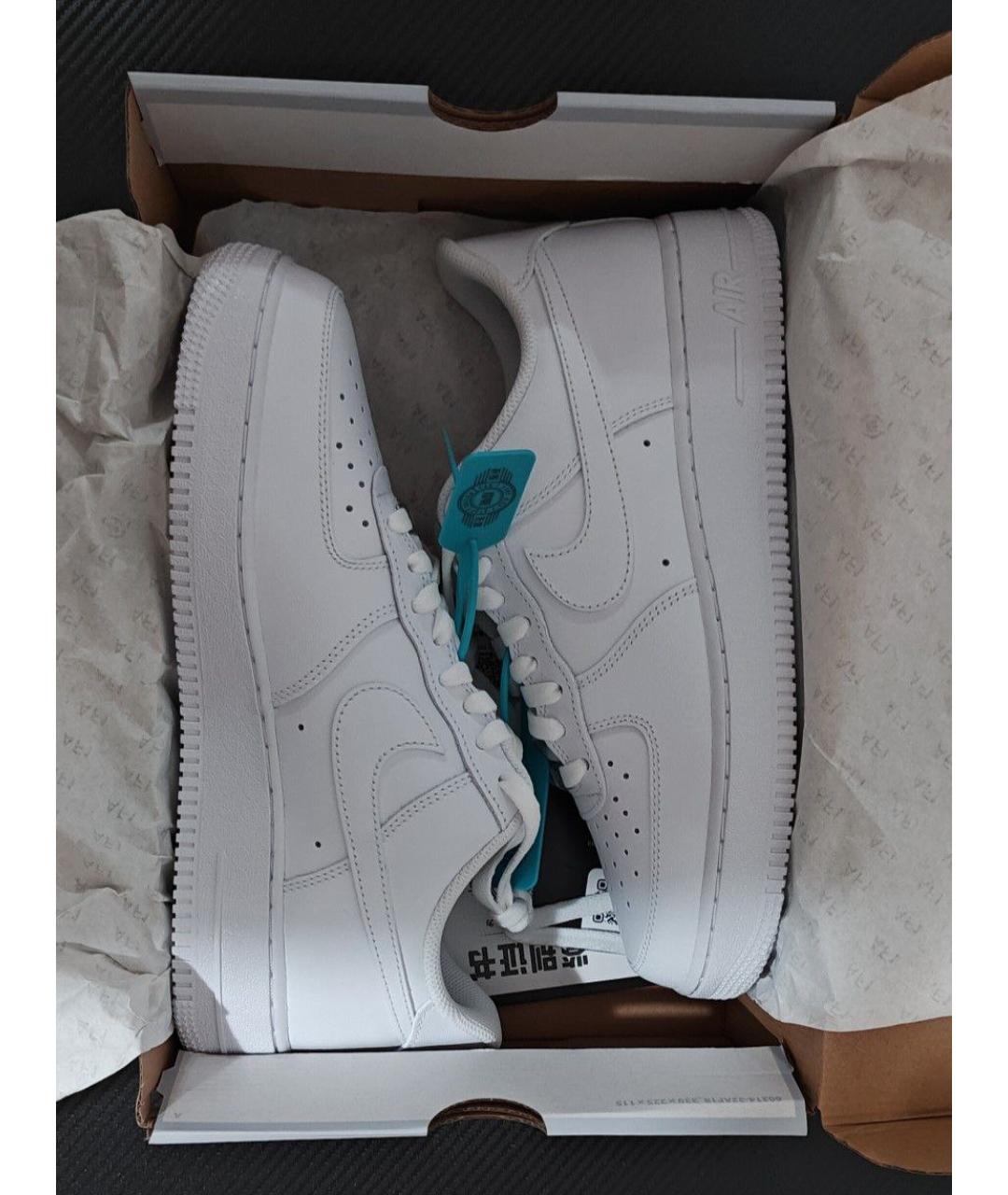 NIKE Белые кожаные низкие кроссовки / кеды, фото 2