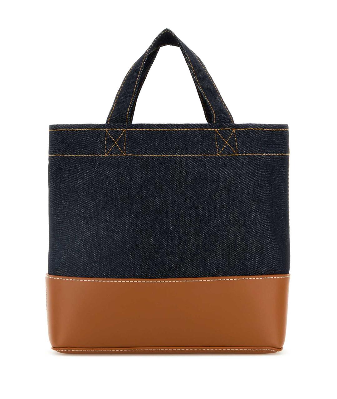 A.P.C. Темно-синяя тканевая сумка тоут, фото 3