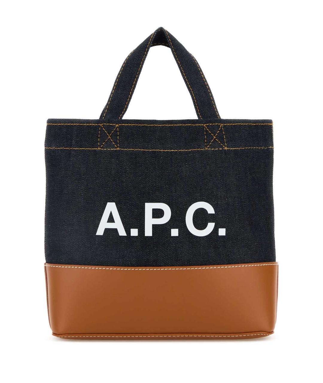 A.P.C. Темно-синяя тканевая сумка тоут, фото 1