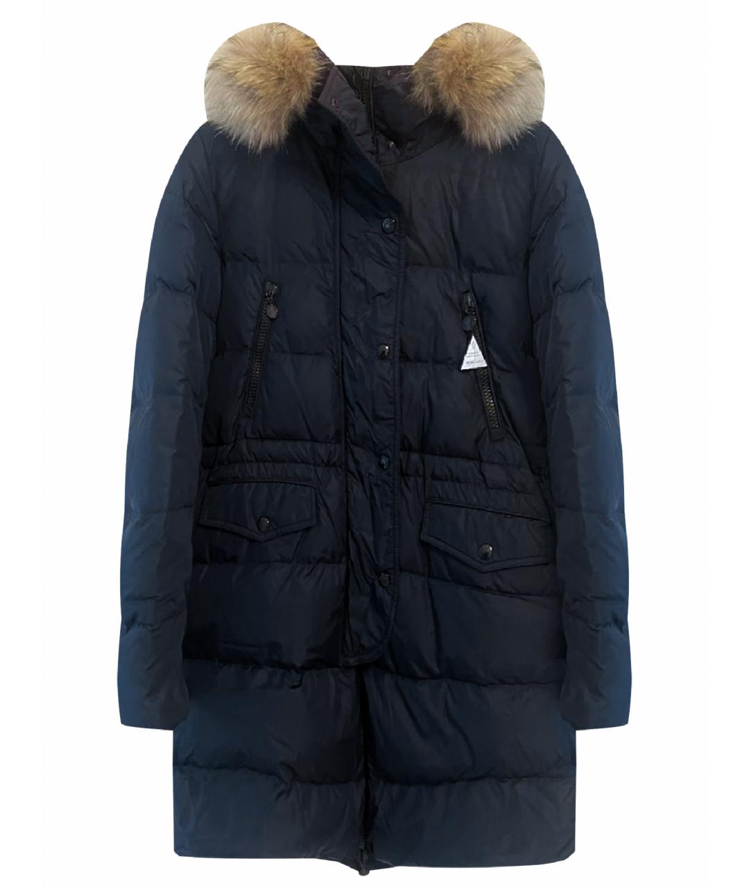 MONCLER Фиолетовый меховой пуховик, фото 1