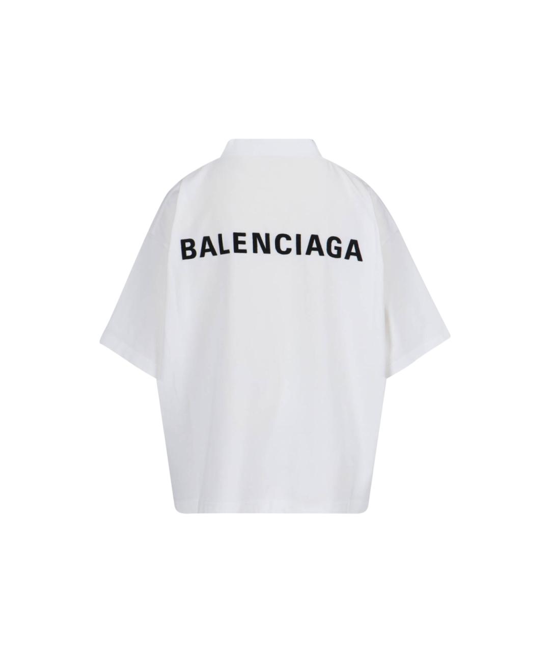 BALENCIAGA Белая хлопковая футболка, фото 2