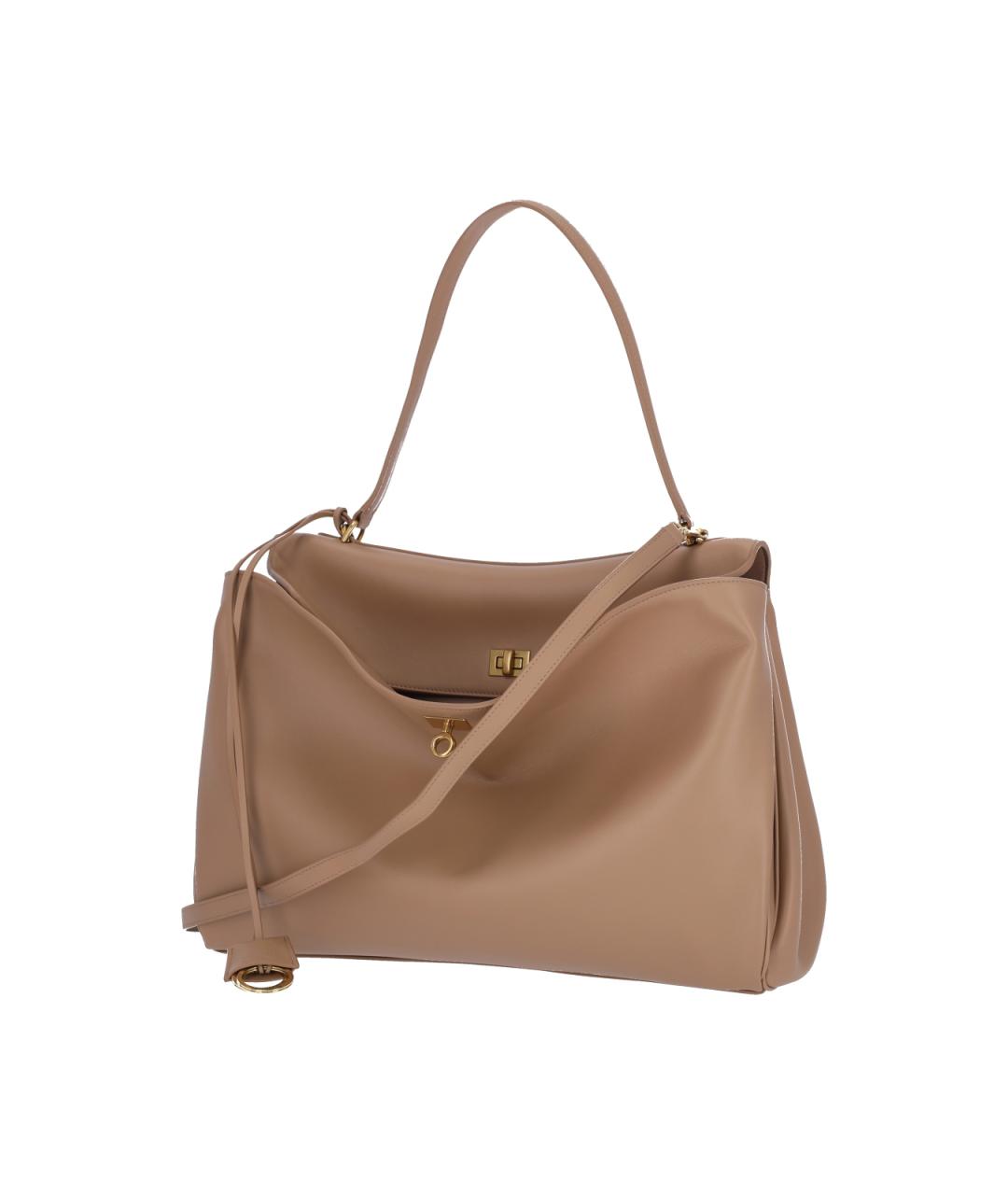 BALENCIAGA Бежевая кожаная сумка тоут, фото 2