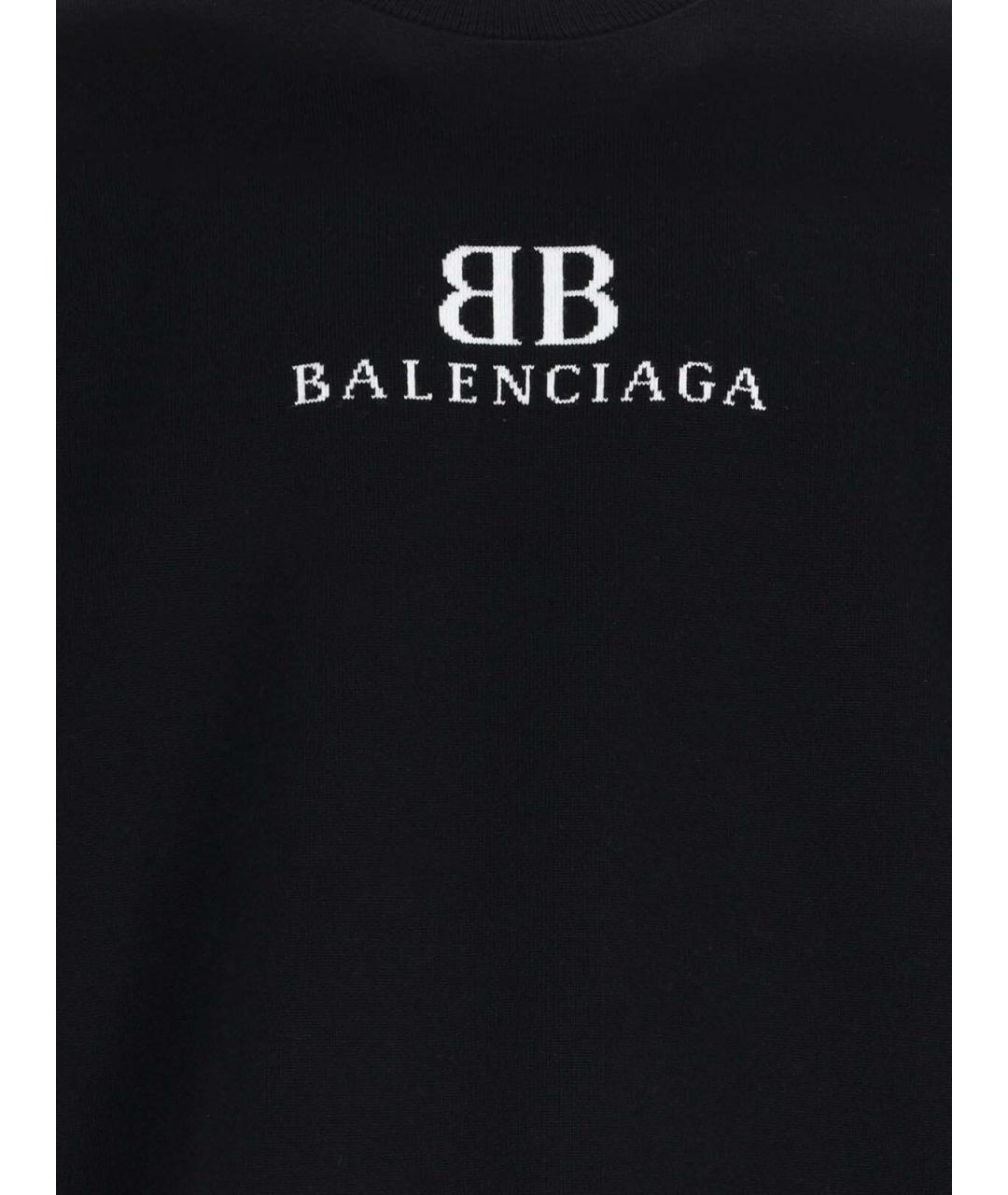 BALENCIAGA Черный шерстяной джемпер / свитер, фото 3