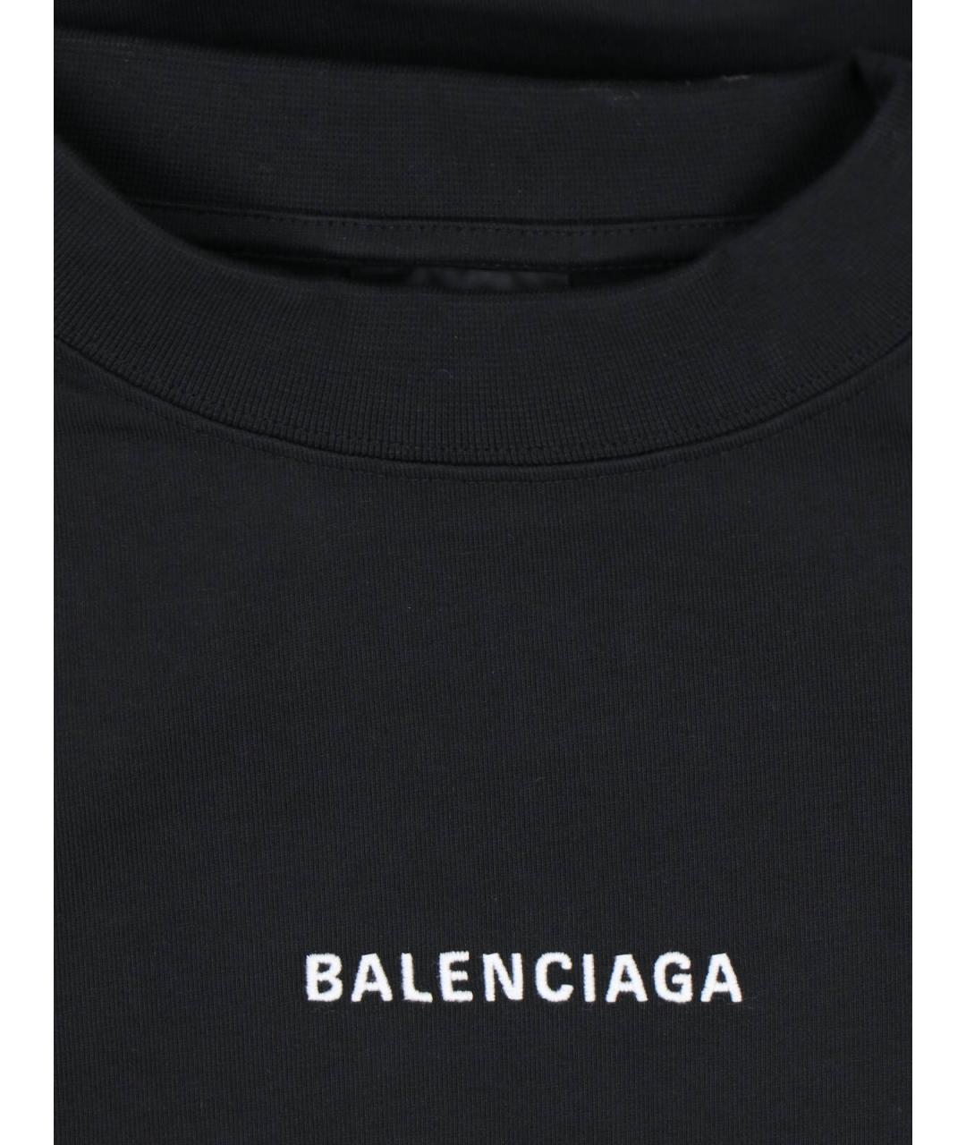 BALENCIAGA Черная хлопковая футболка, фото 3