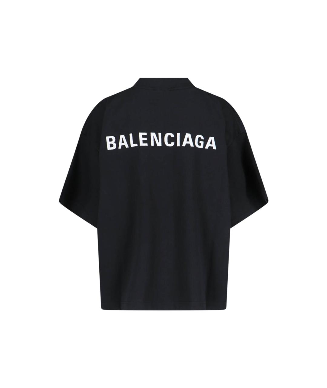 BALENCIAGA Черная хлопковая футболка, фото 2