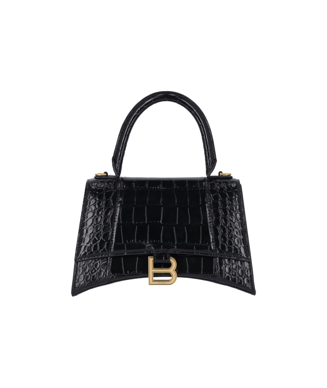 BALENCIAGA Черная кожаная сумка с короткими ручками, фото 1