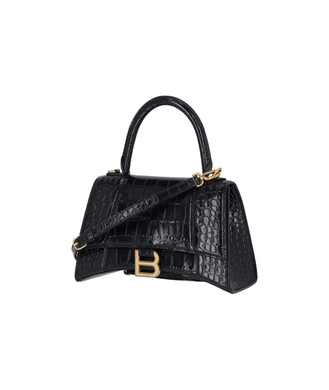BALENCIAGA Черная кожаная сумка с короткими ручками, фото 2