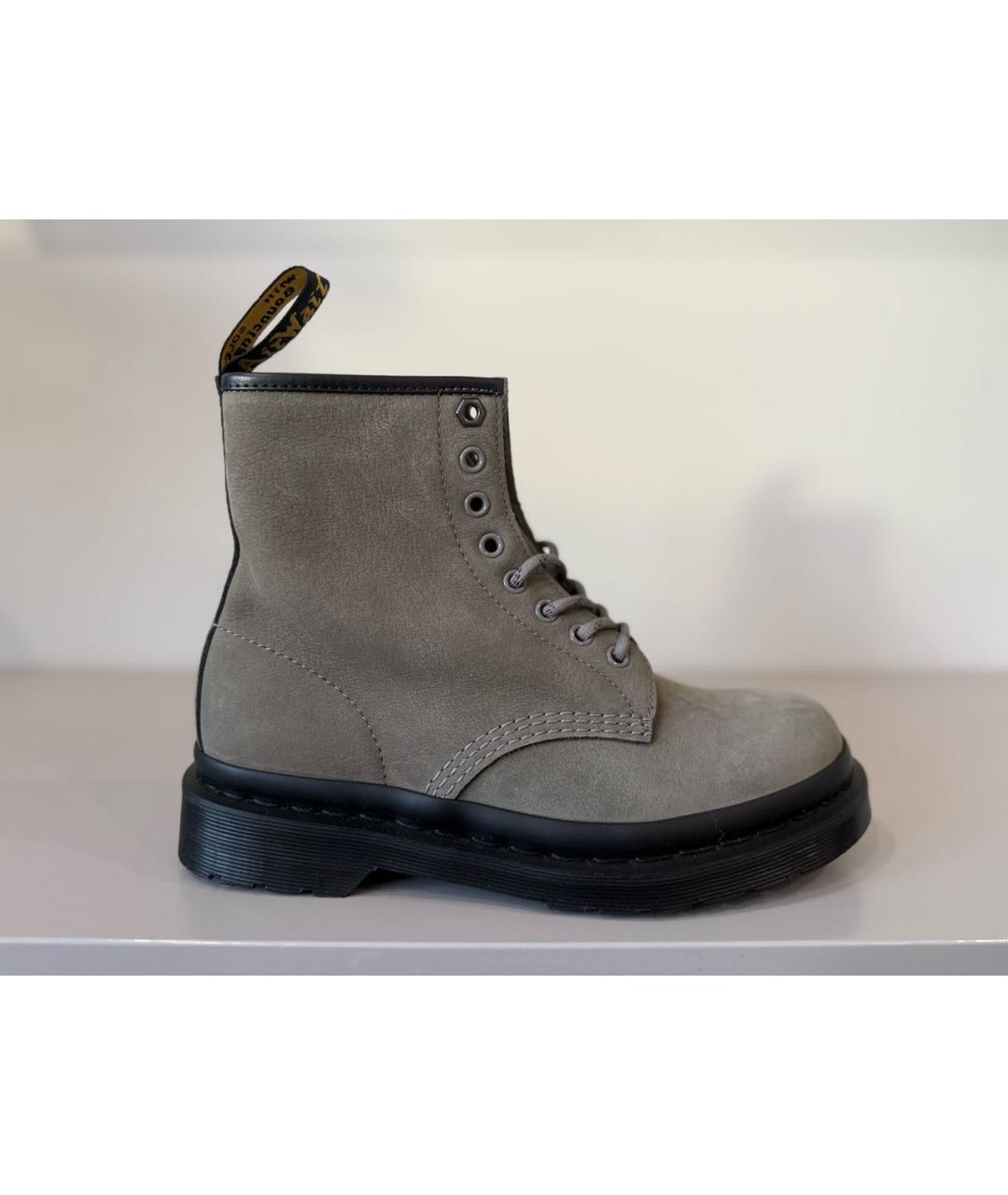 DR. MARTENS Серые кожаные ботинки, фото 5