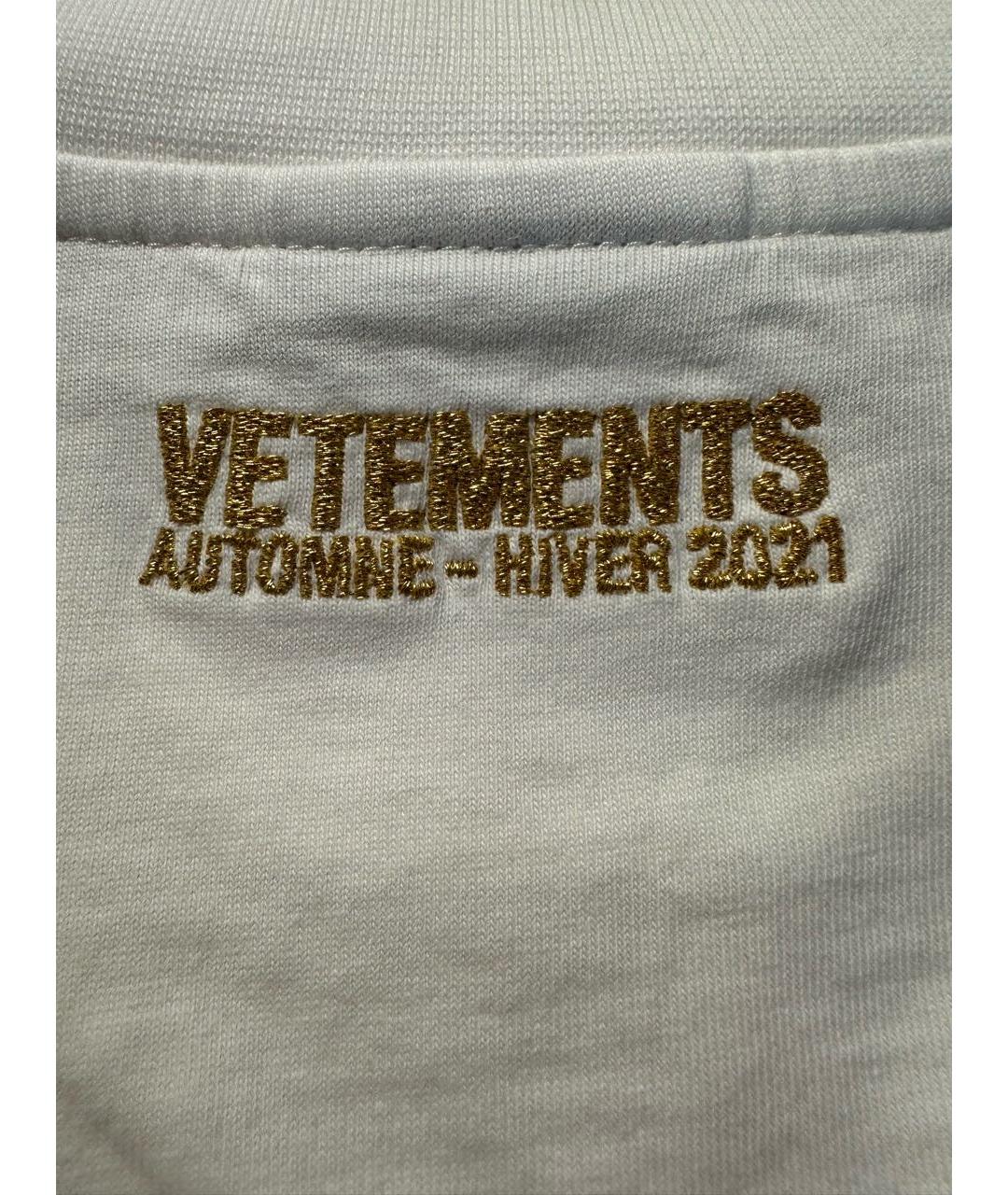 VETEMENTS Белая хлопковая футболка, фото 6