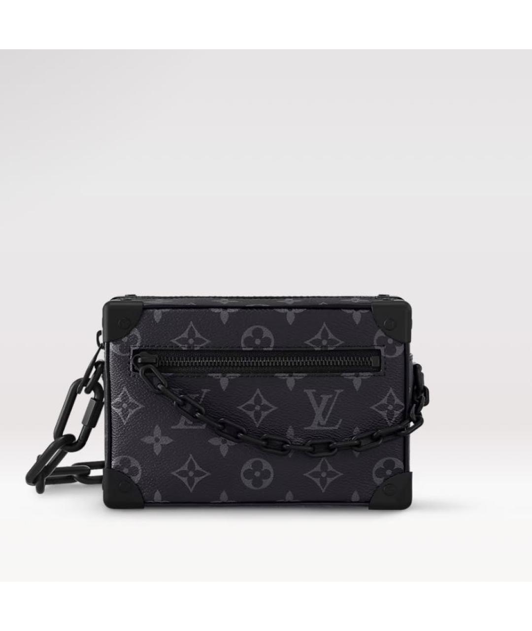 LOUIS VUITTON Антрацитовая кожаная сумка на плечо, фото 4