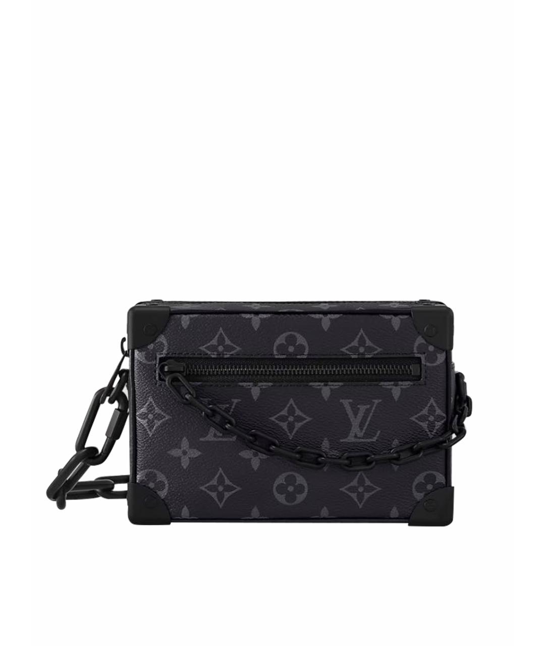 LOUIS VUITTON Антрацитовая кожаная сумка на плечо, фото 1