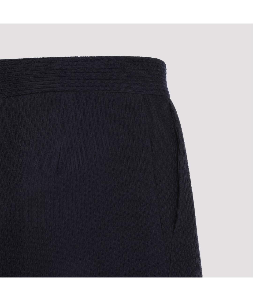 MAX MARA Синие шерстяные прямые брюки, фото 3