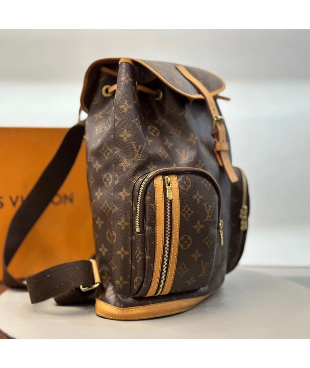 LOUIS VUITTON Коричневый кожаный рюкзак, фото 2