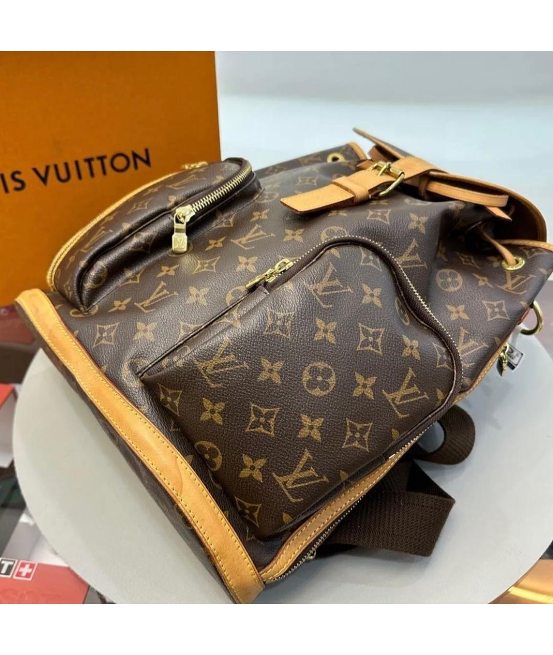 LOUIS VUITTON Коричневый кожаный рюкзак, фото 5