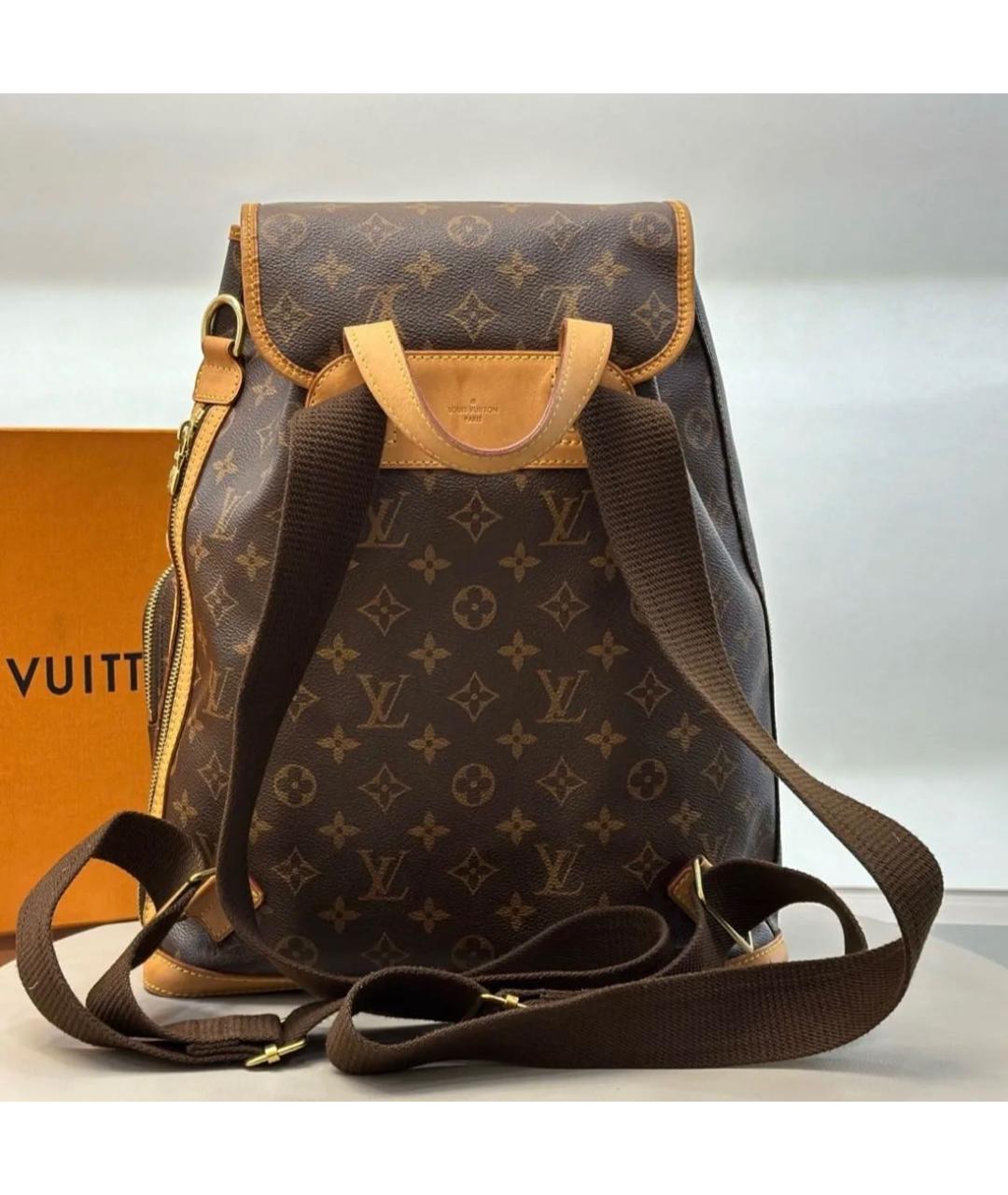 LOUIS VUITTON Коричневый кожаный рюкзак, фото 3