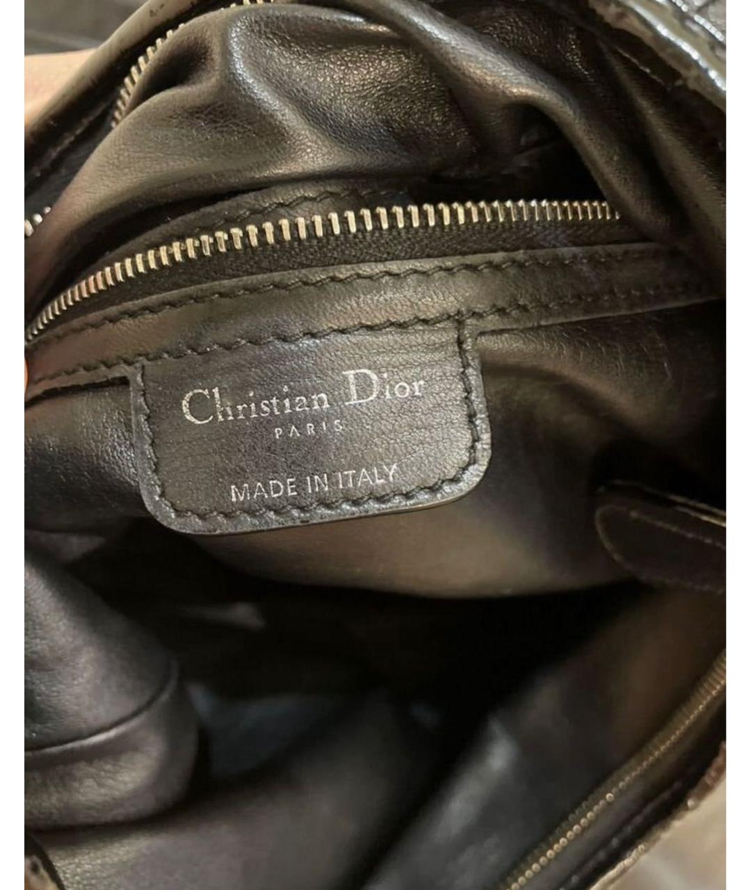 CHRISTIAN DIOR Черная пелетеная сумка через плечо, фото 4