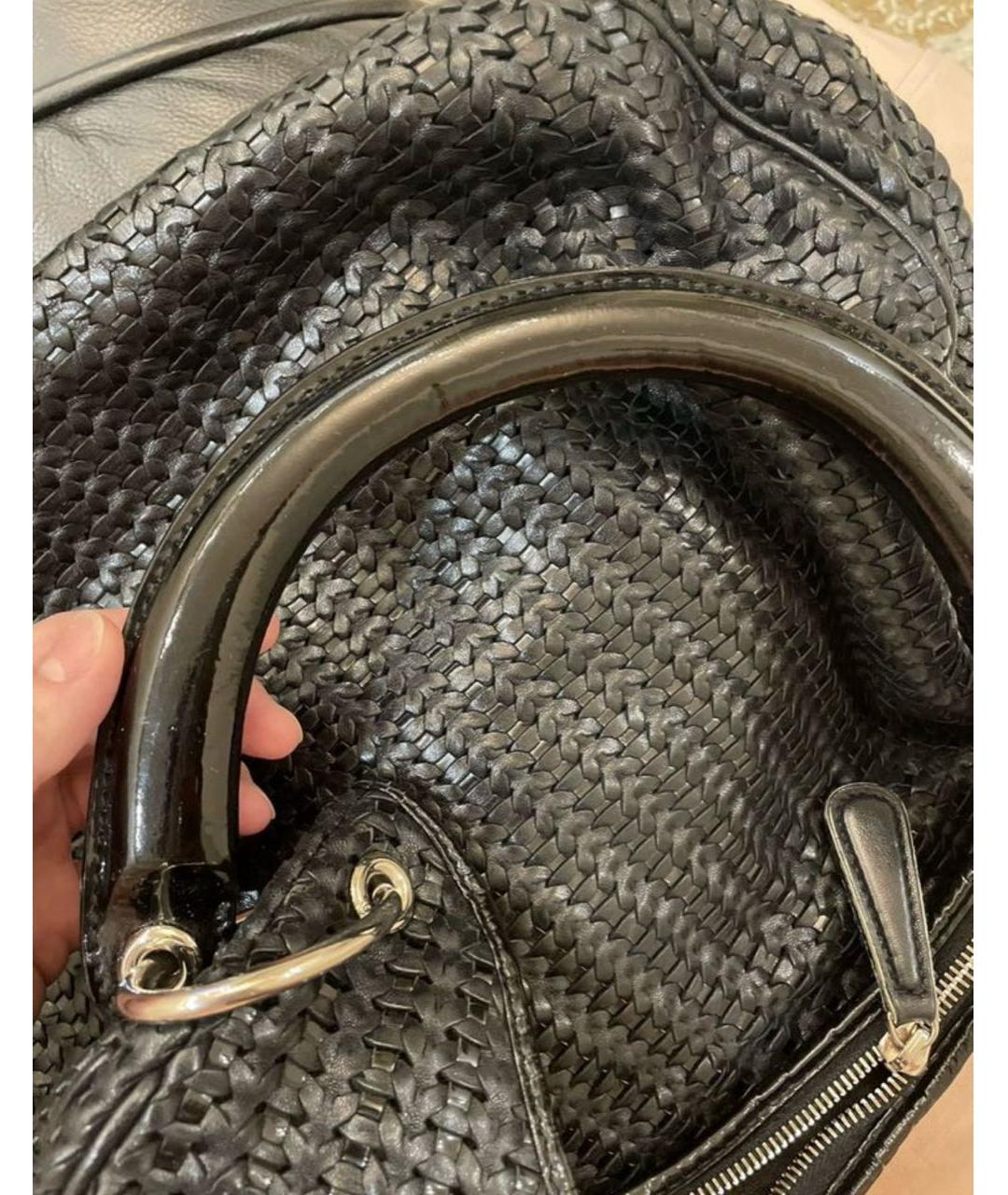 CHRISTIAN DIOR Черная пелетеная сумка через плечо, фото 3