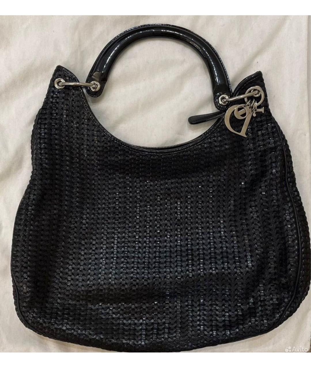 CHRISTIAN DIOR Черная пелетеная сумка через плечо, фото 8