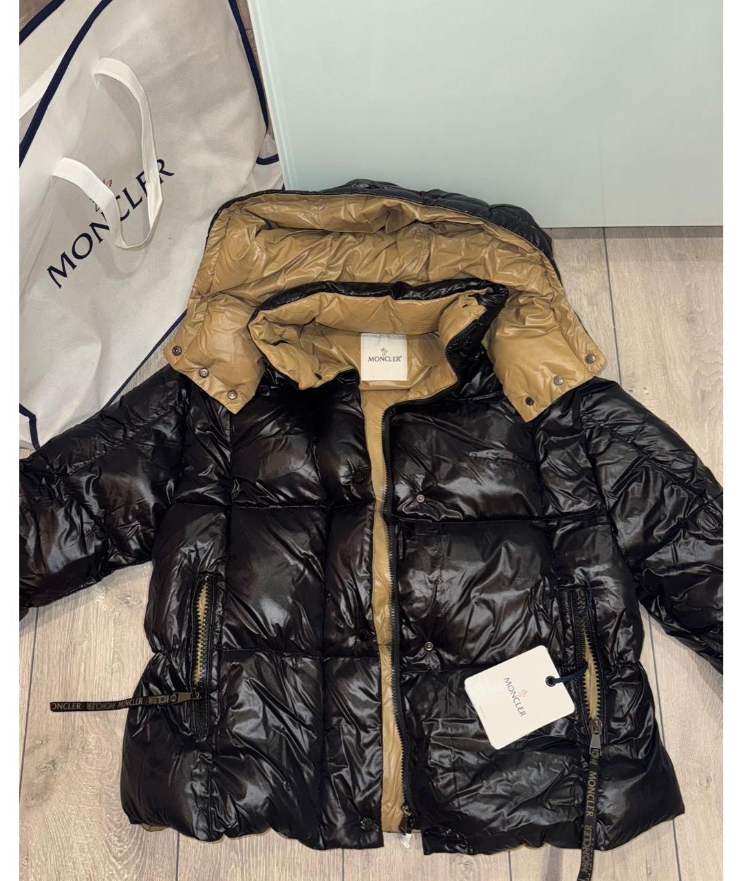 MONCLER Черный пуховик, фото 2