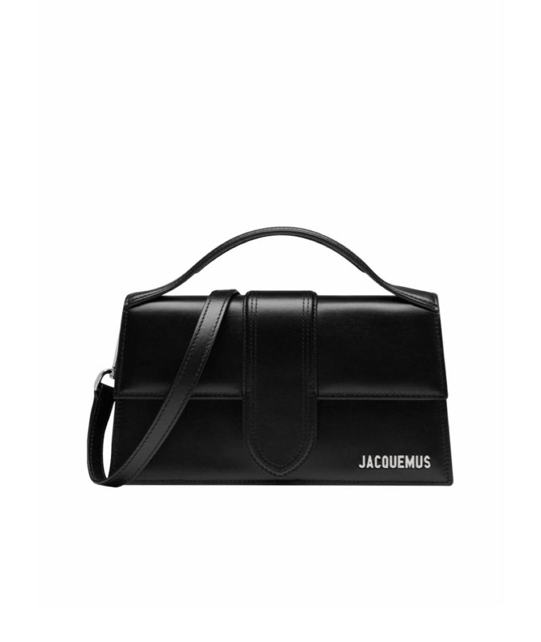 JACQUEMUS Черная кожаная сумка с короткими ручками, фото 6