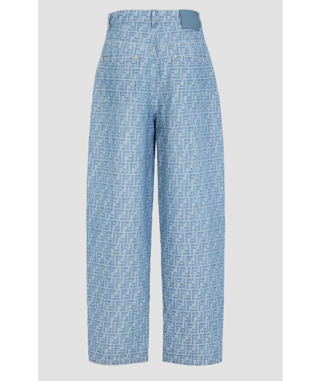 FENDI Синие хлопковые прямые джинсы, фото 2