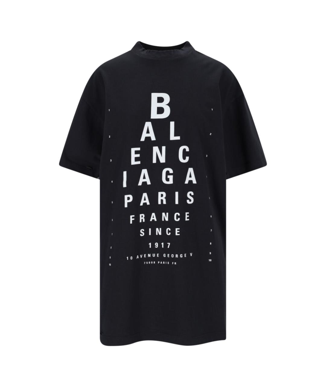 BALENCIAGA Черная хлопковая футболка, фото 1