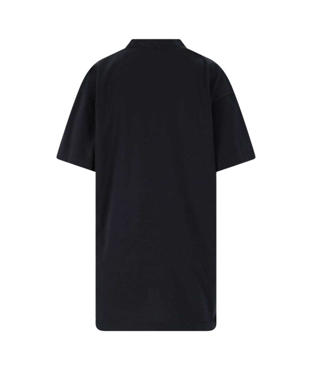BALENCIAGA Черная хлопковая футболка, фото 2