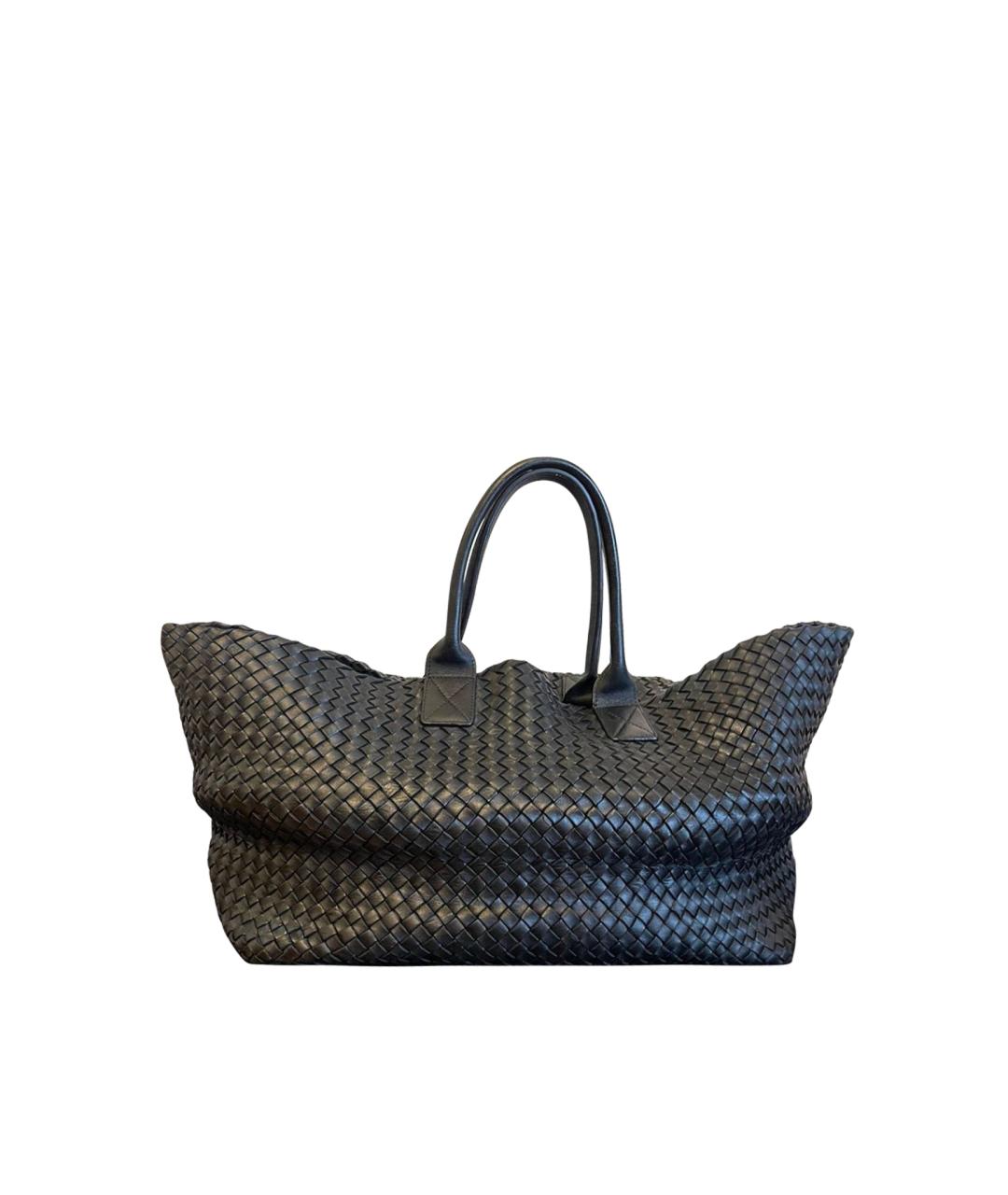 BOTTEGA VENETA Черная кожаная сумка тоут, фото 1