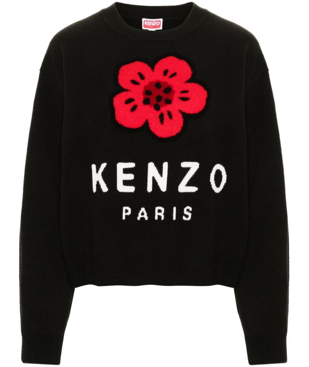 KENZO Черный шерстяной джемпер / свитер, фото 1