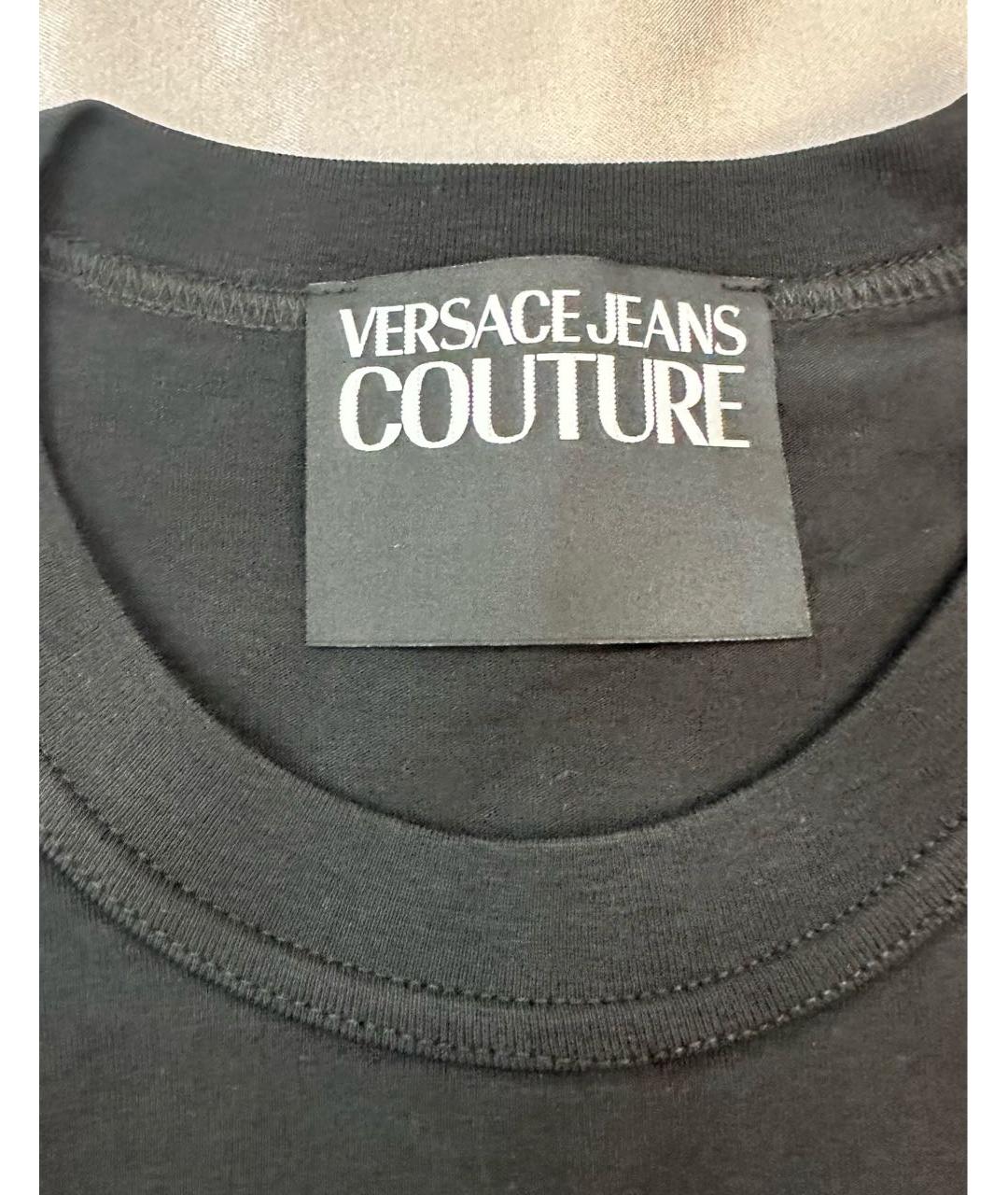 VERSACE JEANS COUTURE Черная хлопко-эластановая майка, фото 5