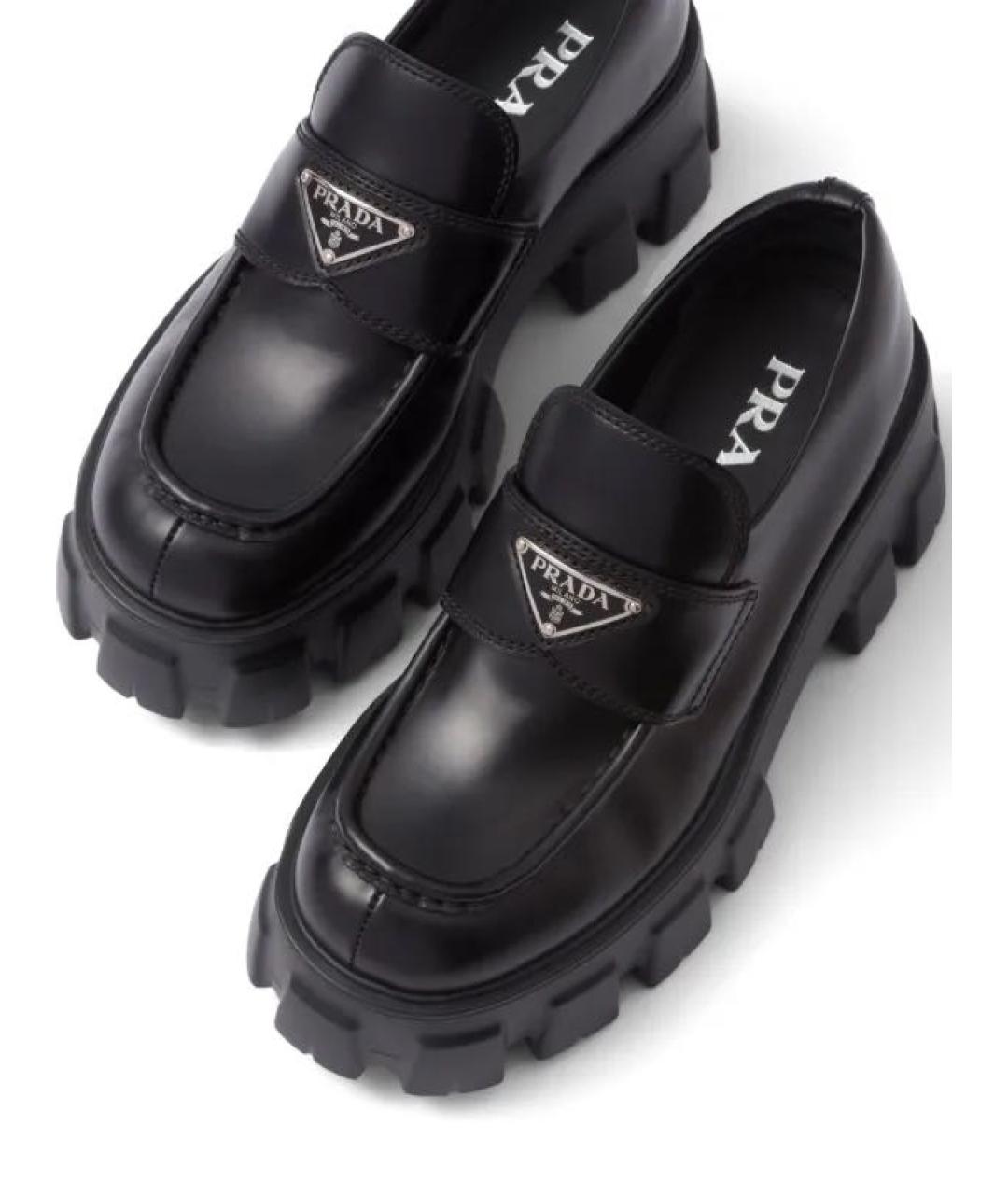 PRADA Черные кожаные лоферы, фото 3
