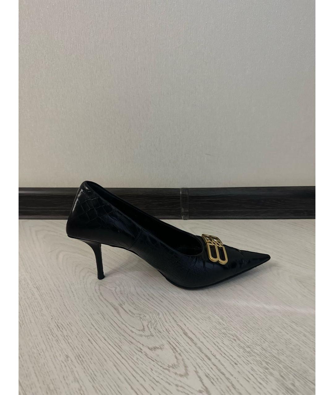 BALENCIAGA Черные кожаные туфли, фото 5
