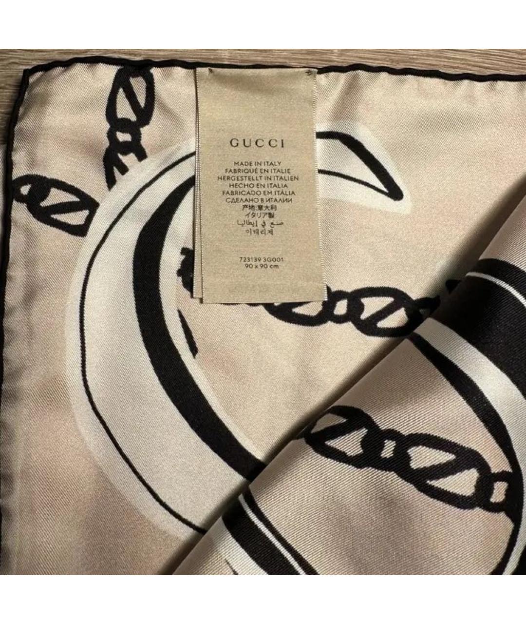 GUCCI Бежевый платок, фото 7