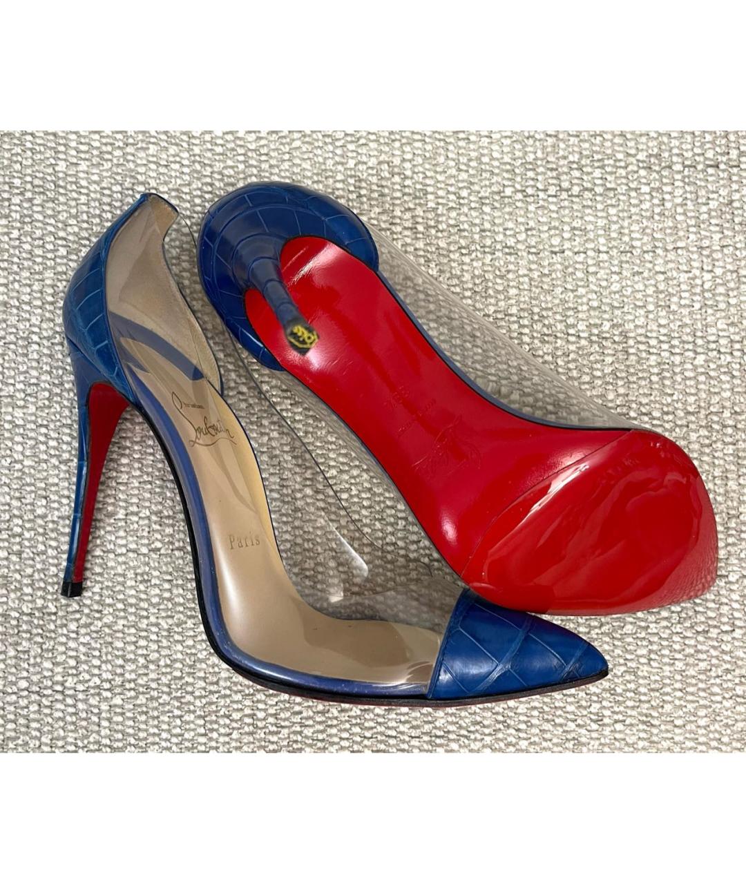 CHRISTIAN LOUBOUTIN Синие туфли из экзотической кожи, фото 7