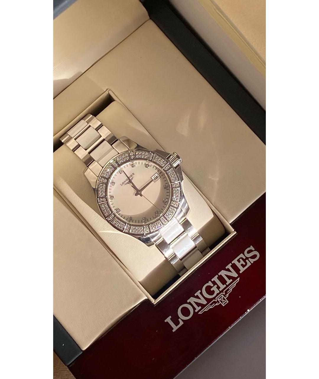 LONGINES Серебряные керамические часы, фото 9