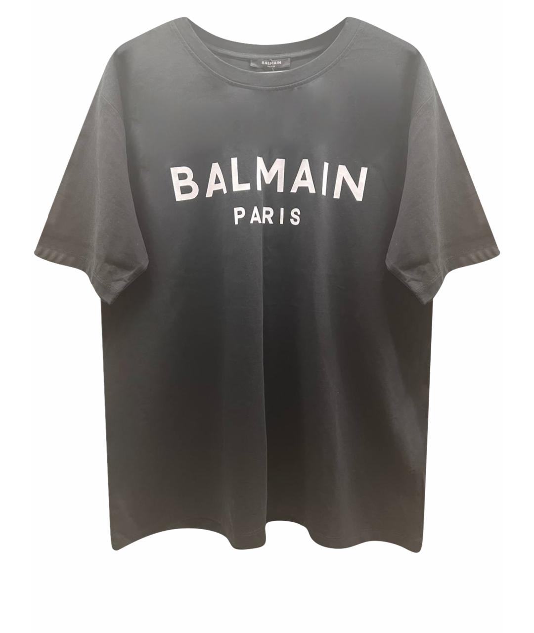 BALMAIN Черная хлопковая футболка, фото 1