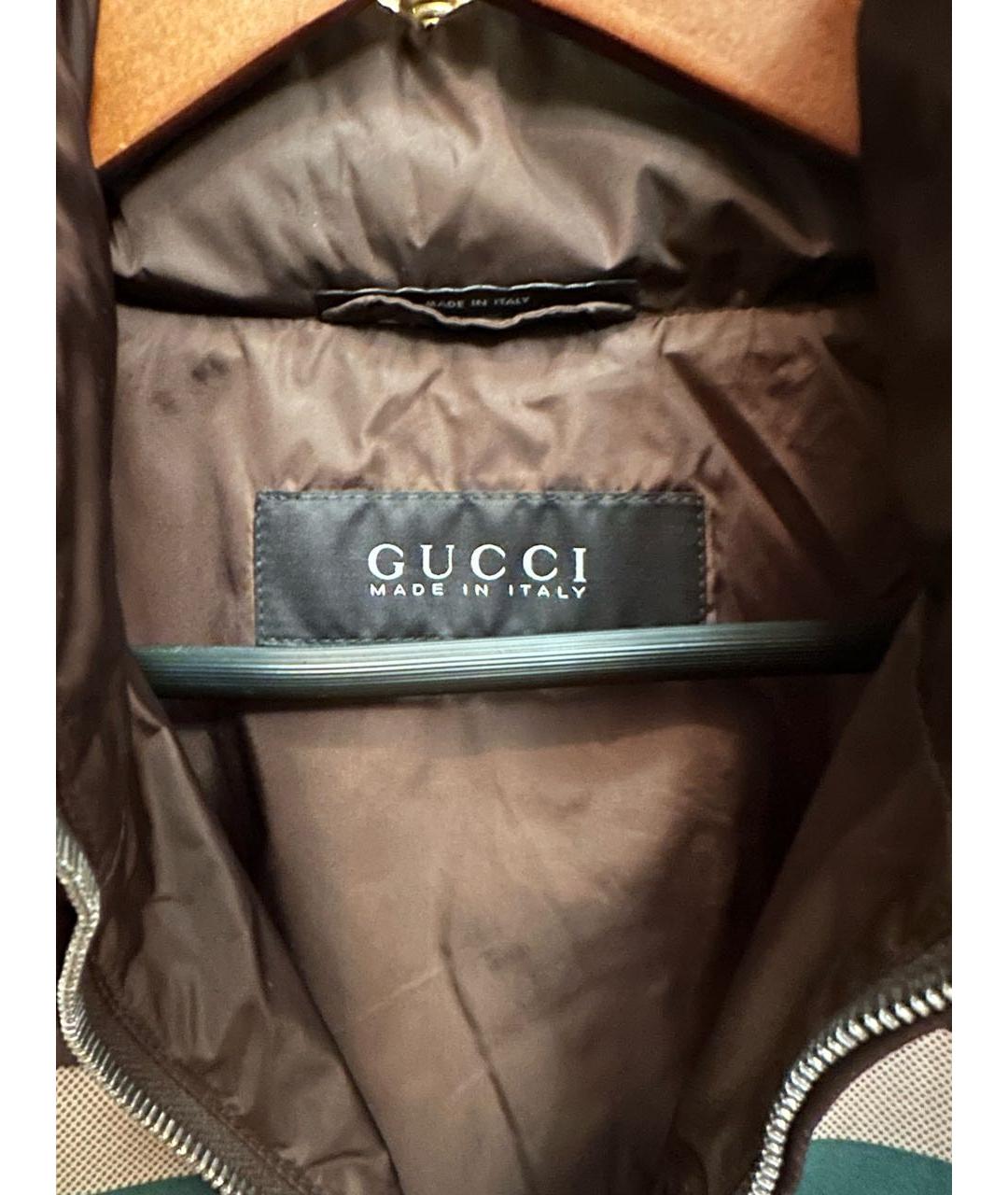 GUCCI Коричневая полиэстеровая куртка, фото 5