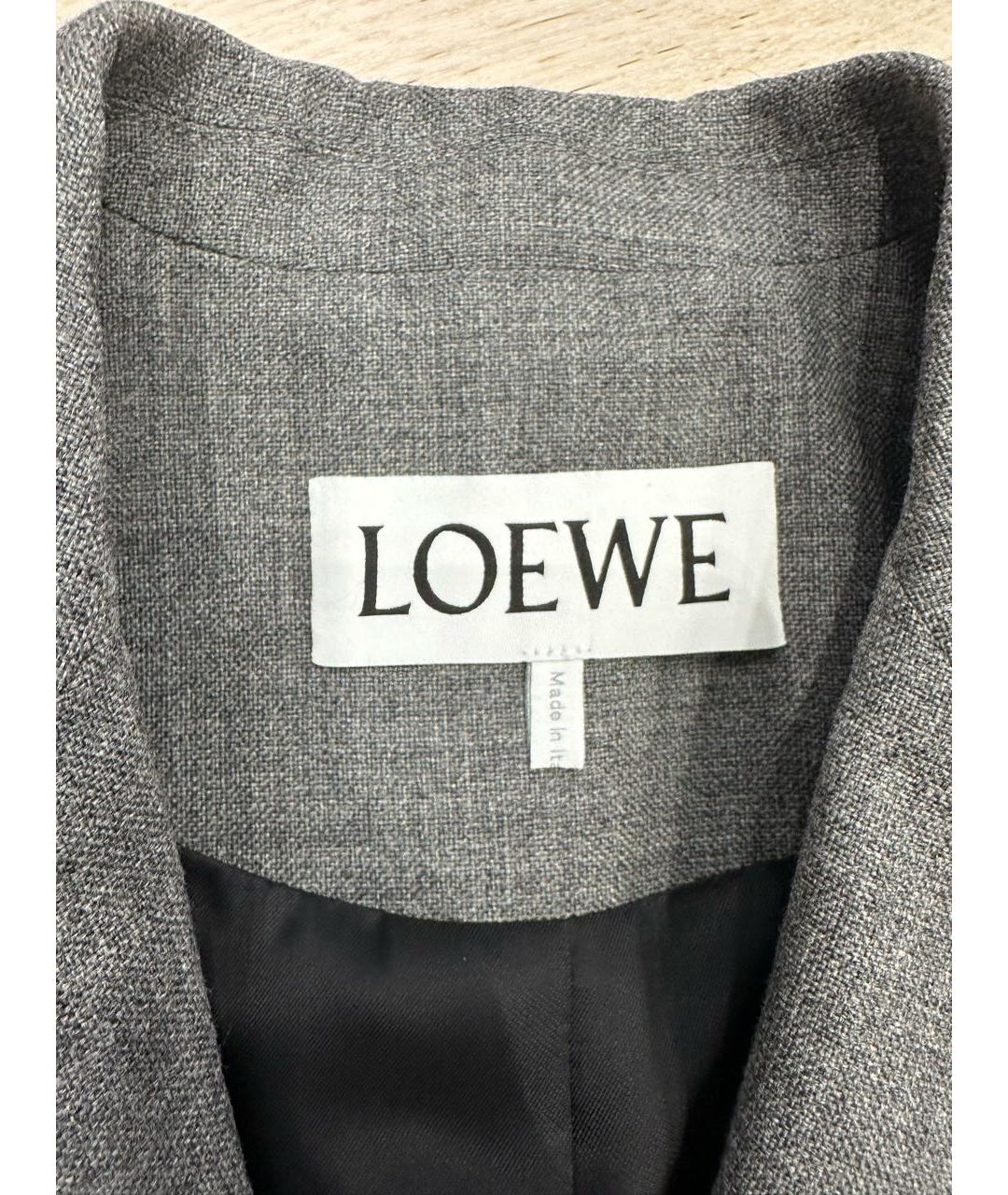 LOEWE Антрацитовый шерстяной жакет/пиджак, фото 3