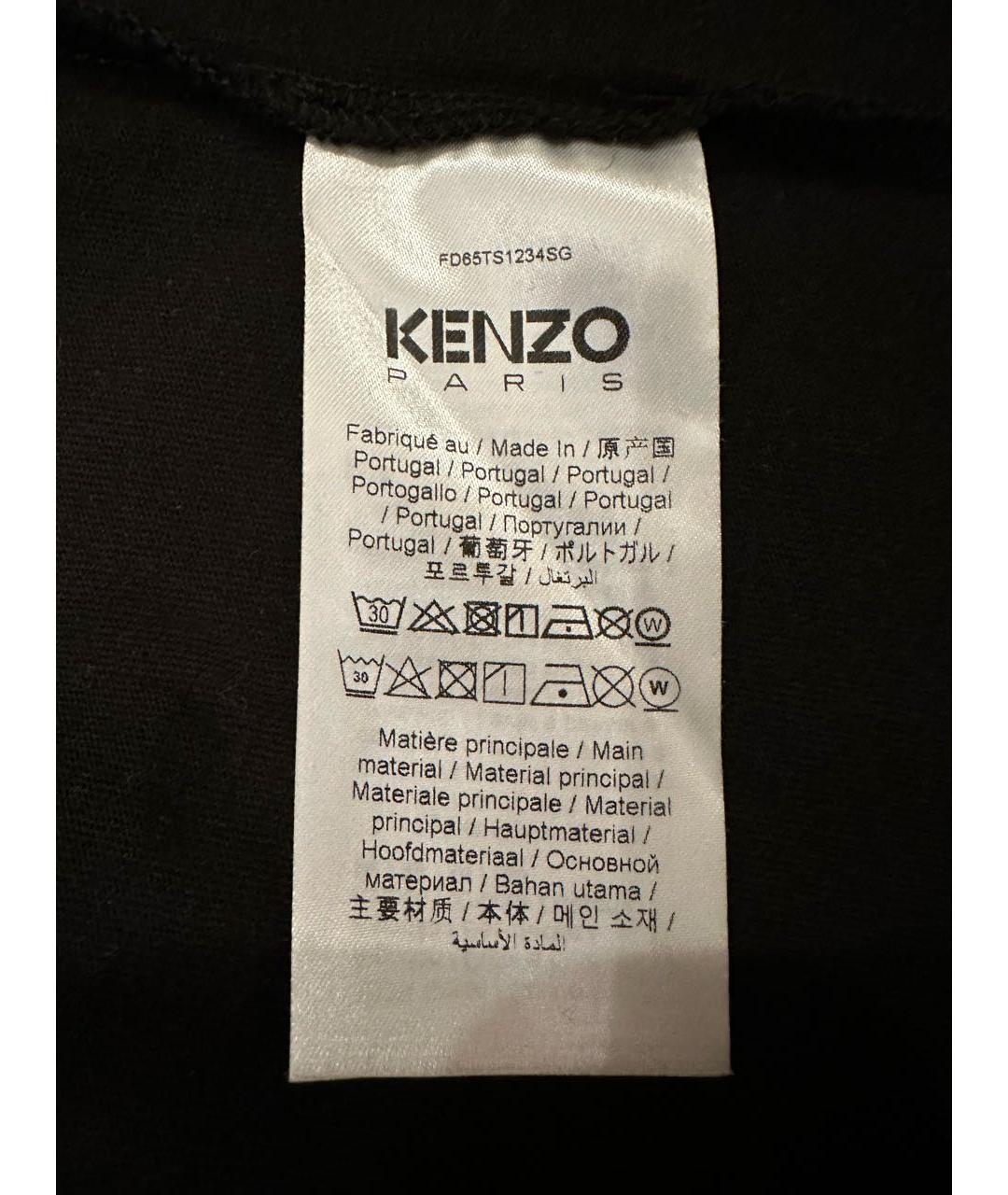 KENZO Черная хлопковая футболка, фото 7