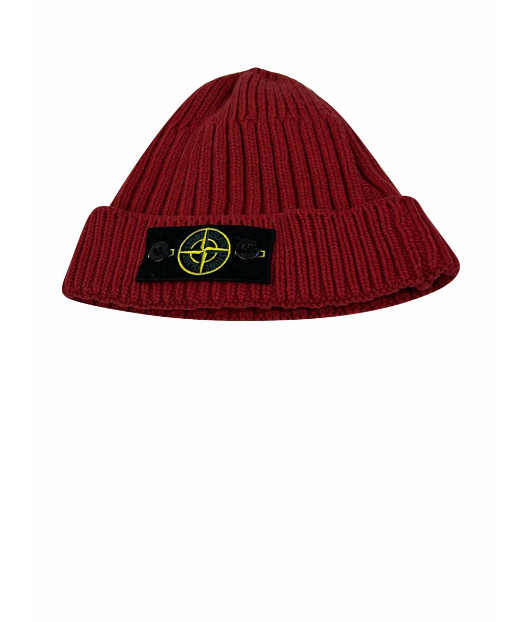 STONE ISLAND Красная шерстяная шапка, фото 1